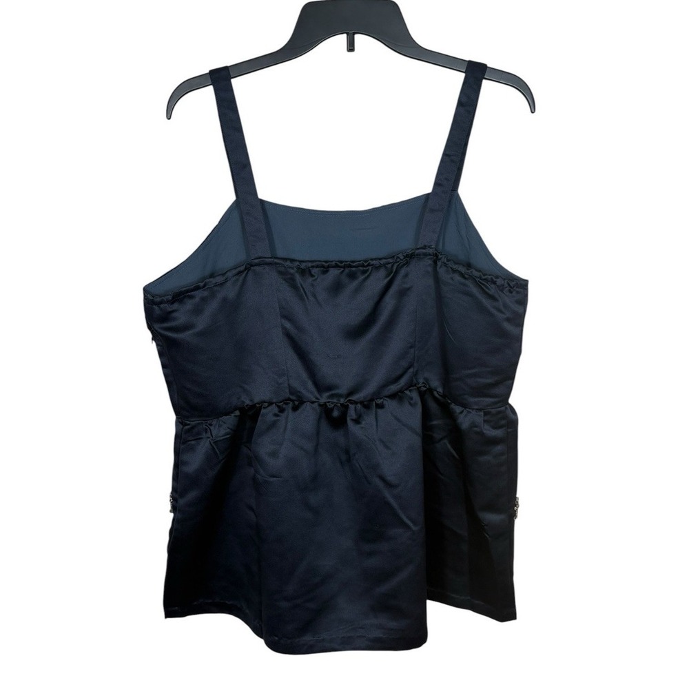 NWT |Anthropologie Dhruv Kapoor Babydoll Tank Beaded Rhinestone Flowers |Size XL - Picture 3 of 6